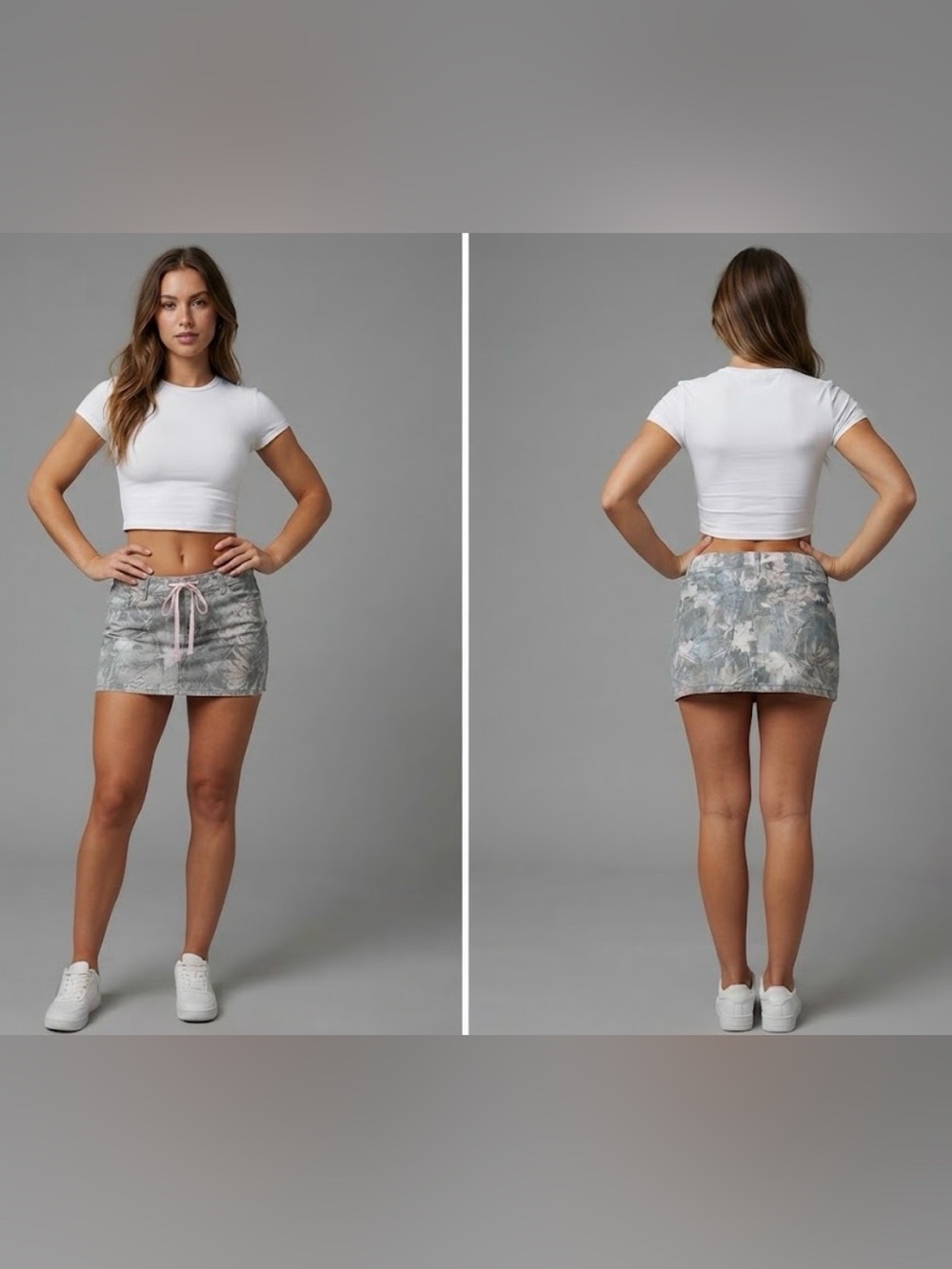 NWT Hollister Gray Camo Mini Skort with Pockets Size 10 / W30